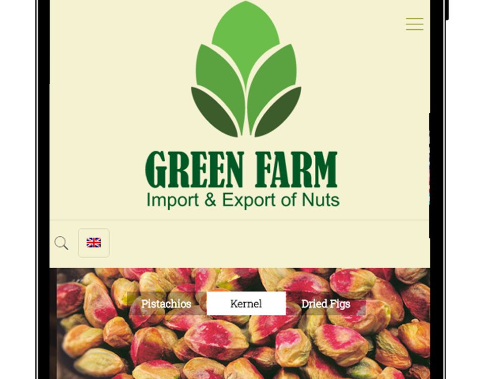 طراحی وبسایت شرکتی گرین فارم ناتس